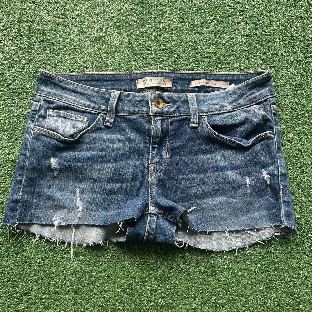 Guess blue denim cutoff shorts